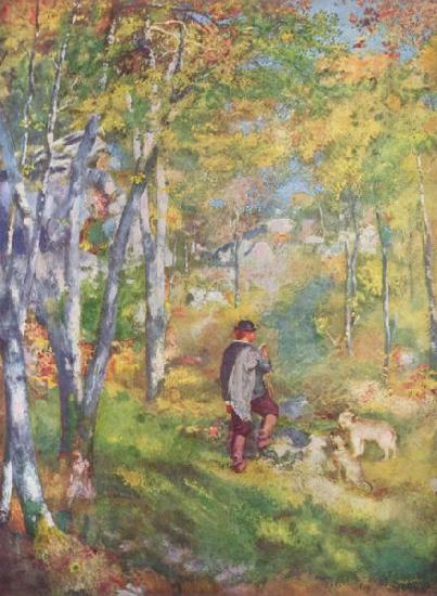 Pierre-Auguste Renoir Jules le Caur et ses chiens dans la foret de Fontainebleau